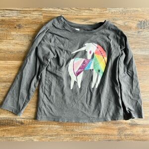 Tea Collection Rainbow Unicorn Graphic Long Sleeve Tee Size 4